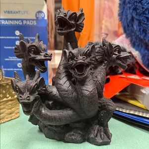 Black Multi-Headed Dragon Figurine